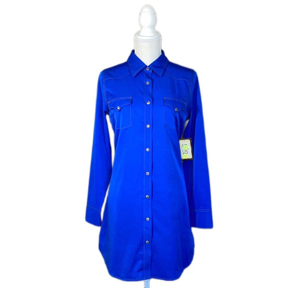 Cowgirl Justice Pearl Snap Button Down Shirt Dress